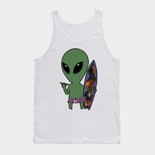 surfing Alien - We come in peace Tank Top